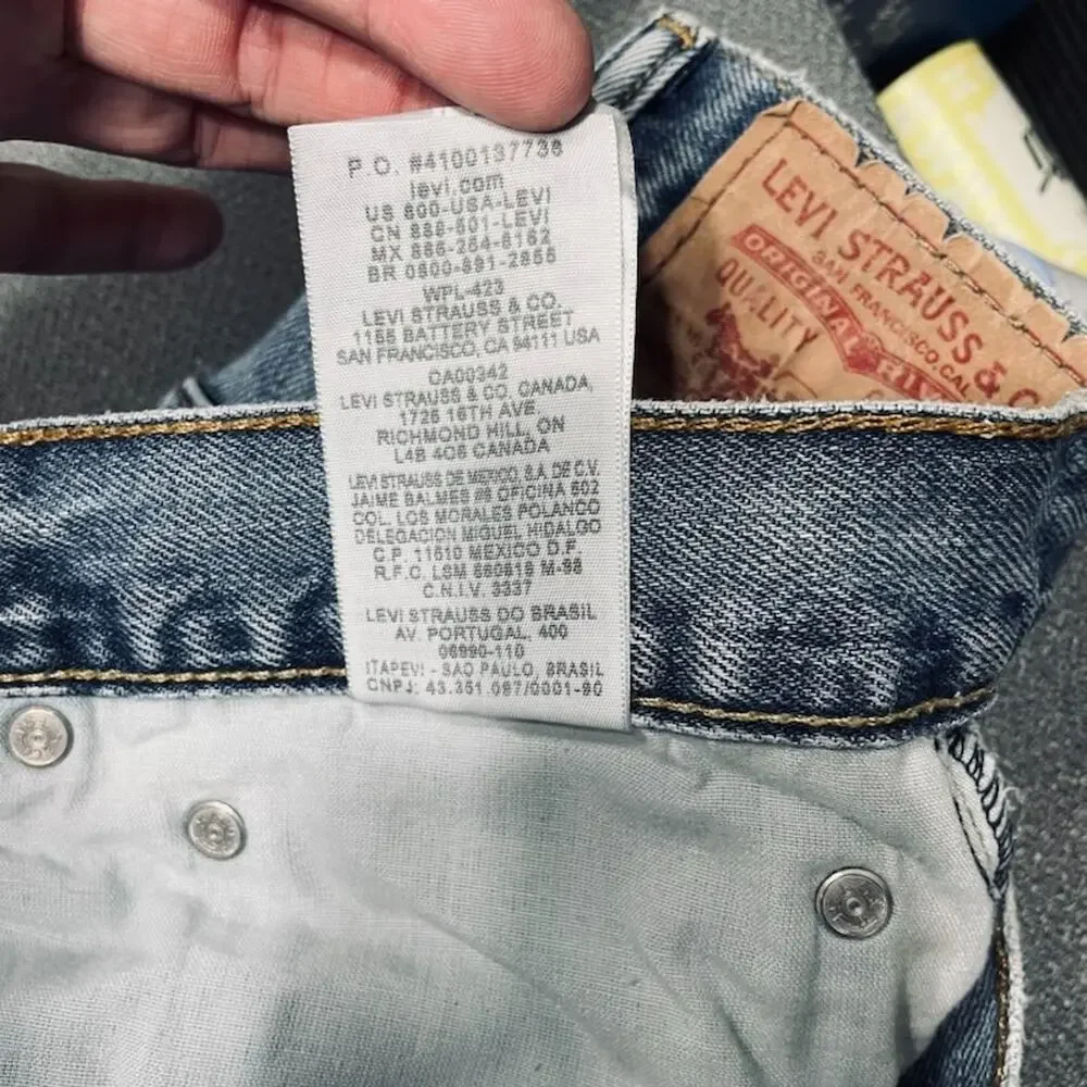 Vintage Y2K Levis 505 Jeans 36x35 Medium Wash Straight Fit Dad Skater